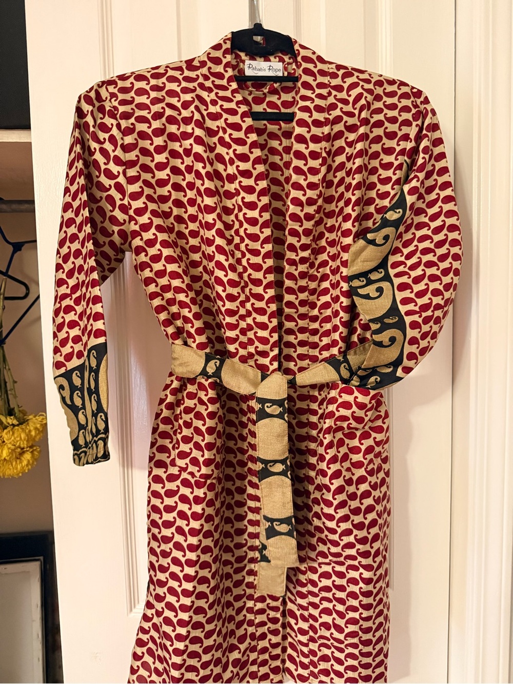Rahab’s Robe Knee Length Upcycled Sari 100% Art Silk Boho One of a Kind Kimono